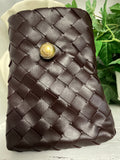 Accessories - Brown Crossbody/Wristlet W/Geometric Decor