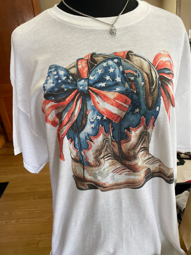 Tops - Boots, USA Ribbons Tee