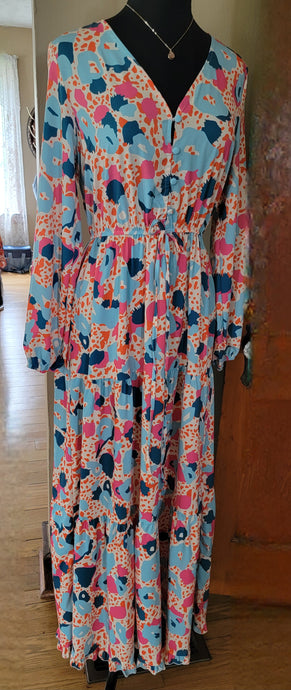 Dresses- Multi-Colored Tiered Maxi
