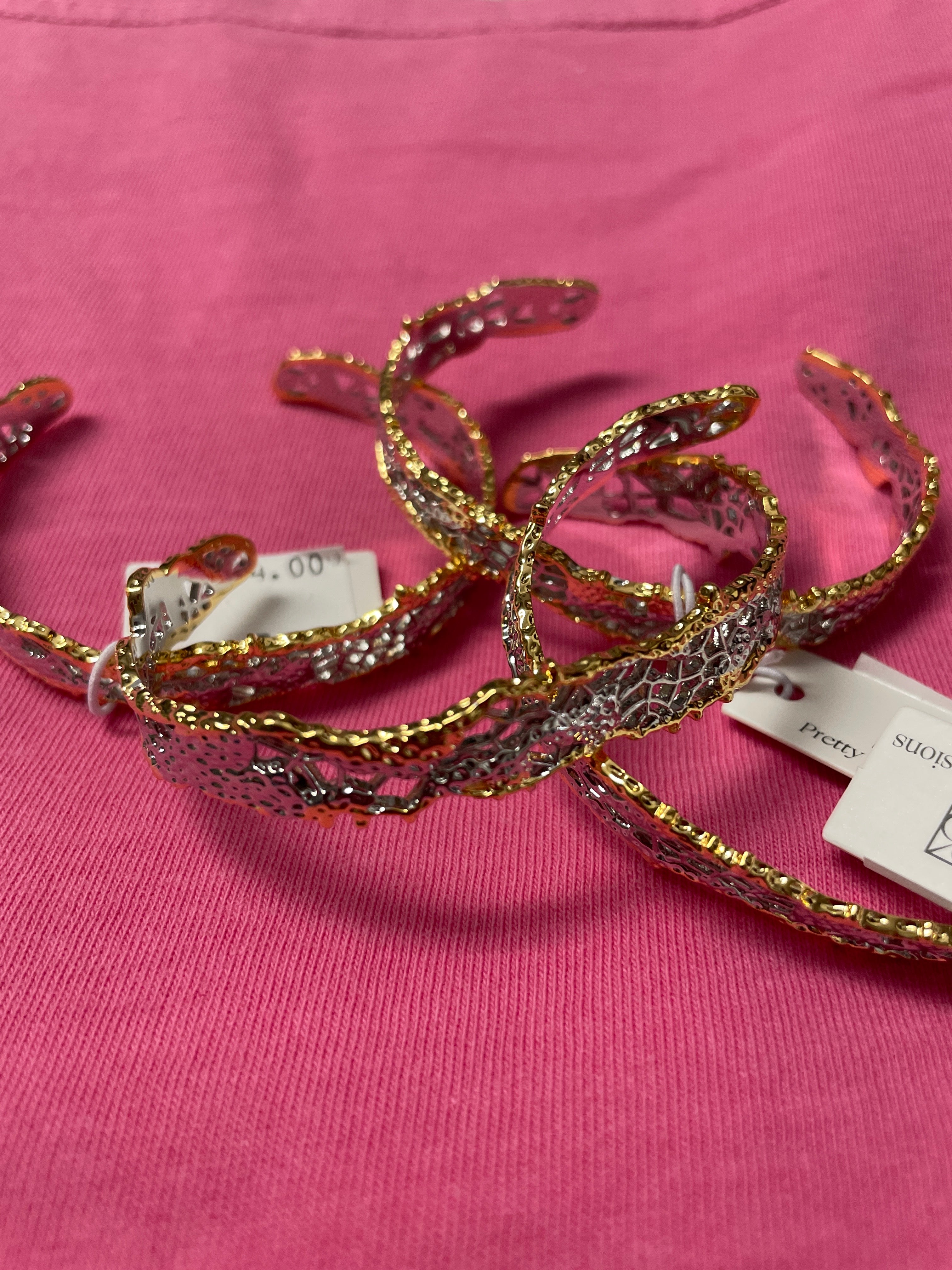 Accessories - Gold/Silver Filigree Cuff Bracelet