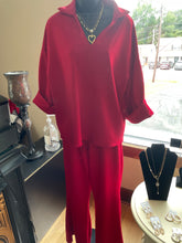 Load image into Gallery viewer, Sets - Red Two Piece W/ Wide Leg Pants and Top