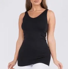 Tops - Black Tank W/Fitted Silhouette