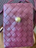 Accessories - Burgundy Crossbody/Wristlet W/Diamond Decor