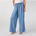 Bottoms - Chambray Wide-Leg Pants