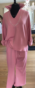 Sets - Pink 3/4 Sleeve Top W/Pants