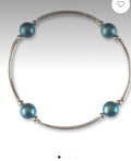 Accessories- Sterling Silver 8mm Shimmer Blue Crystal Pearls