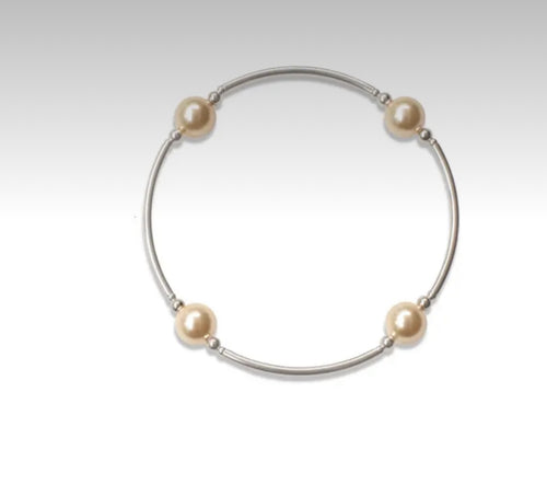 Accessories- Elegant Sterling Gold Pearl Blessing Bracelet