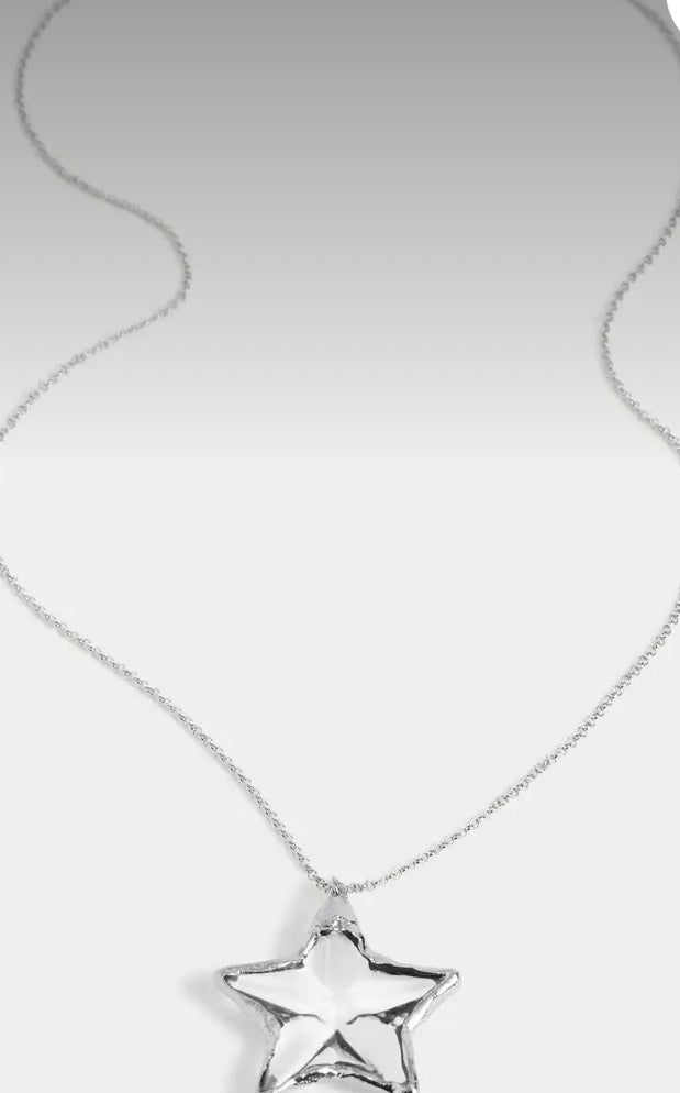 Accessories- Silver Star Statement Necklace