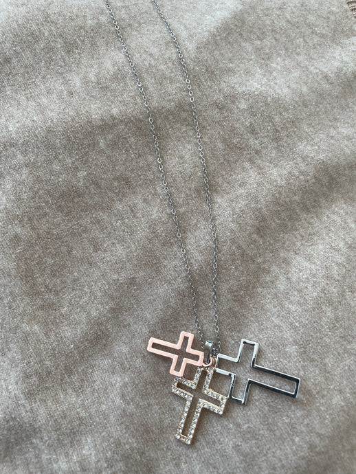 Accessories - Inspirational With Three Crosses Necklace