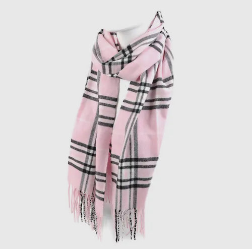 Accessories - Light Pink Plaid Scarf