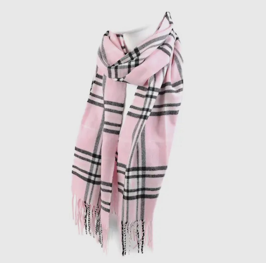 Accessories - Light Pink Plaid Scarf