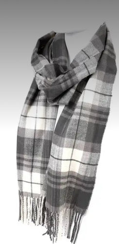 Accessories - Light Gray and Black Plaid Scarf