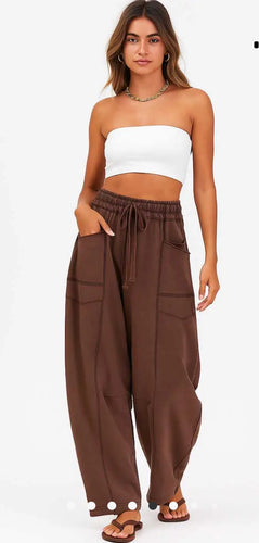 Bottoms - Brown Barrel Pants