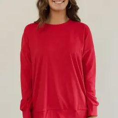 Tops - Red Crewneck Sweatshirt