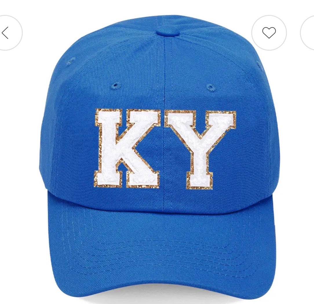 Accessories - Royal Blue KY Cap with Gold Bling