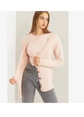 Cardigans - Light Pink Dropped Shoulder Cardigan