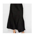 Skirts - Black, Long Satin Skirt