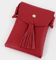 Accessories - Red Crossbody W/Tassel Decor