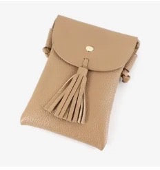 Accessories - Tan Crossbody W/ Tassel Decor