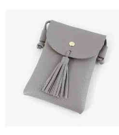 Accessories - Gray Crossbody W/Tassel Decor