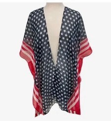 Tops - American Flag Kimono Cover Up