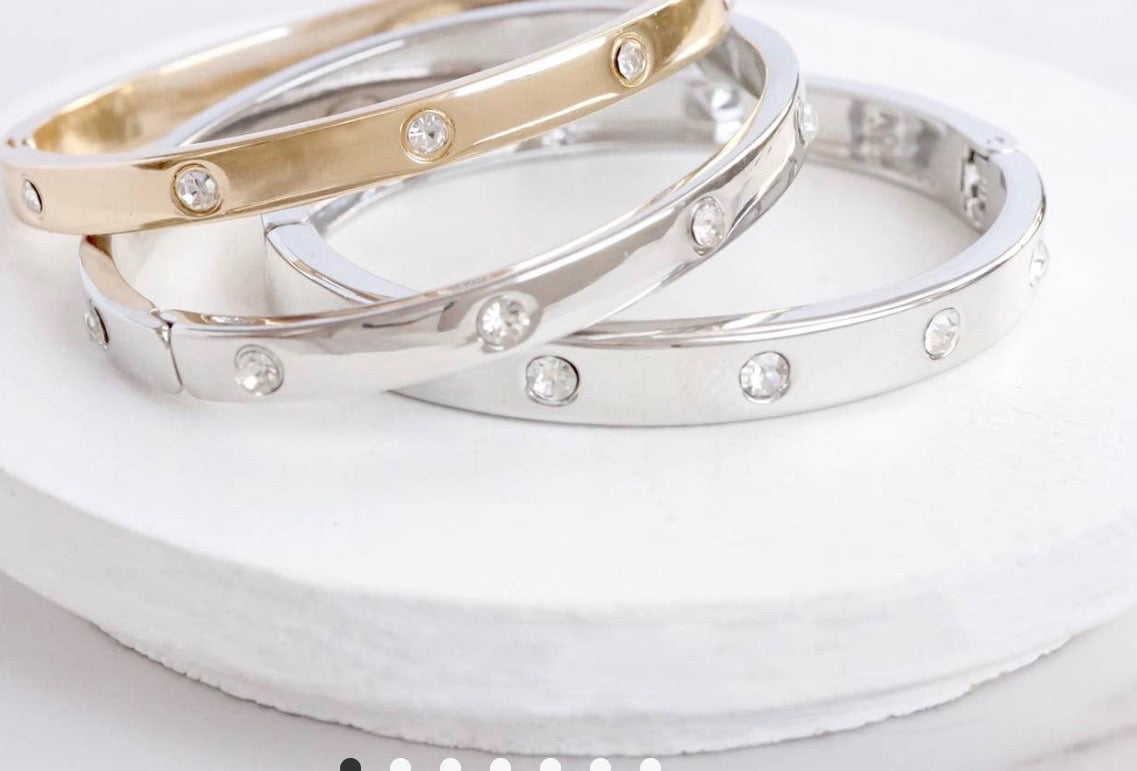 Accessories - Eternity Hinge Bangle Silver Bangle Bracelet