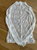 Tops - Plus Size Ivory Lace Chiffon Mesh Top