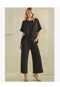 Sets - Black Pants W/Short Sleeve Pullover Top