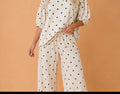 Sets - Cream Polka Dot 2 Piece Set w/Puff Sleeves