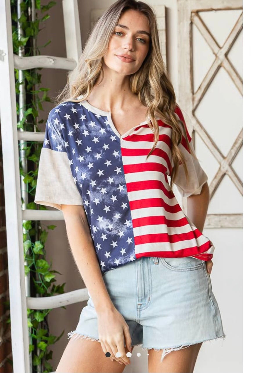 Tops-Fourth of July-Flag