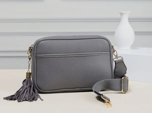 Accessories- Gray Rectangular Crossbody with Tassel