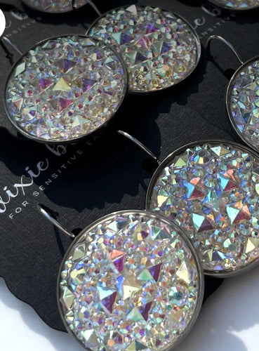 Accessories- Leverbacks in White Diamonds Earrings