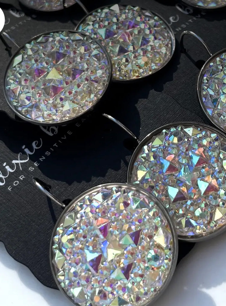 Accessories- Leverbacks in White Diamonds Earrings