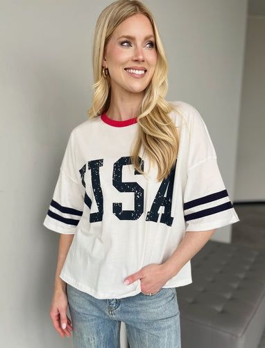 Tops- USA Crew Neck Tee