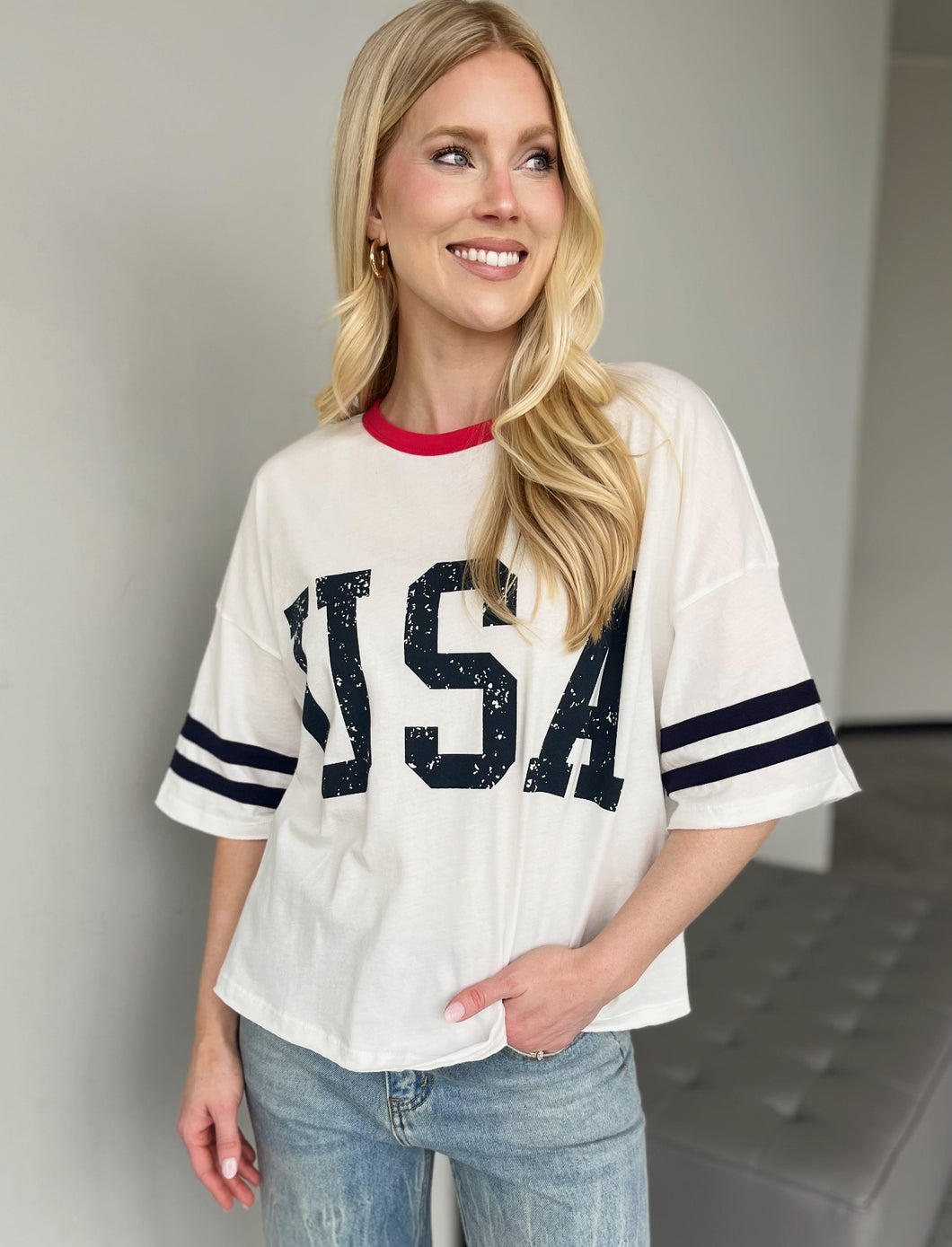 Tops- USA Crew Neck Tee