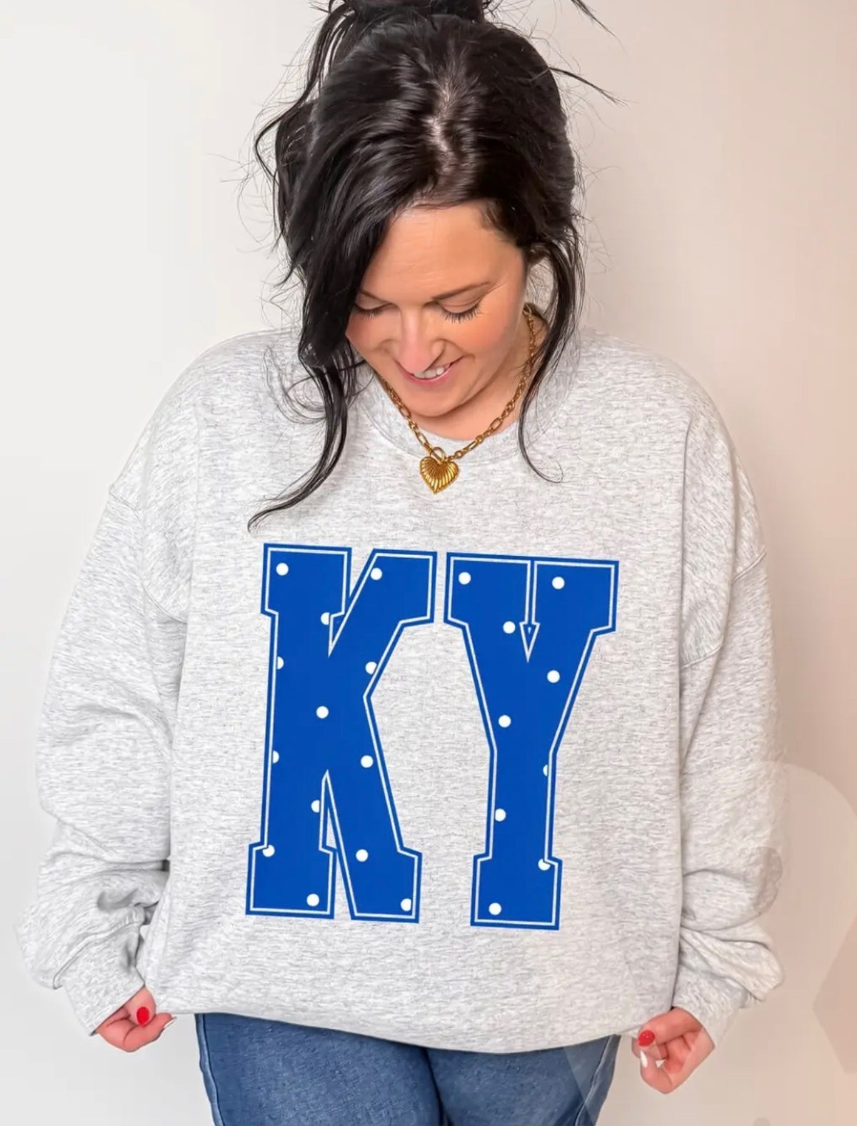 Tops - White Polka Dots On KY Sweatshirt