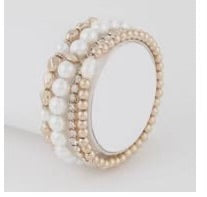 Accessories-Pearl/Gold Beaded Bracelet