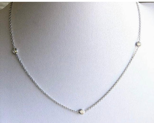 Accessories-Sterling Silver necklace with Cubic Zirconia