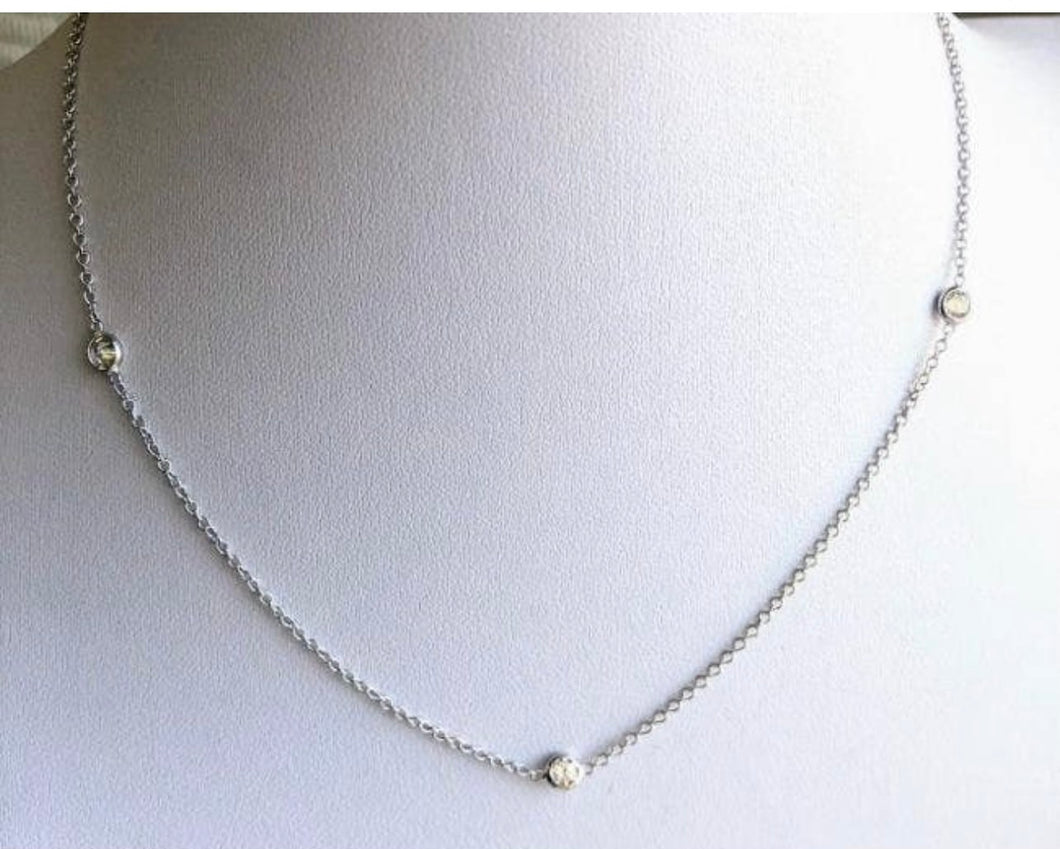 Accessories-Sterling Silver necklace with Cubic Zirconia