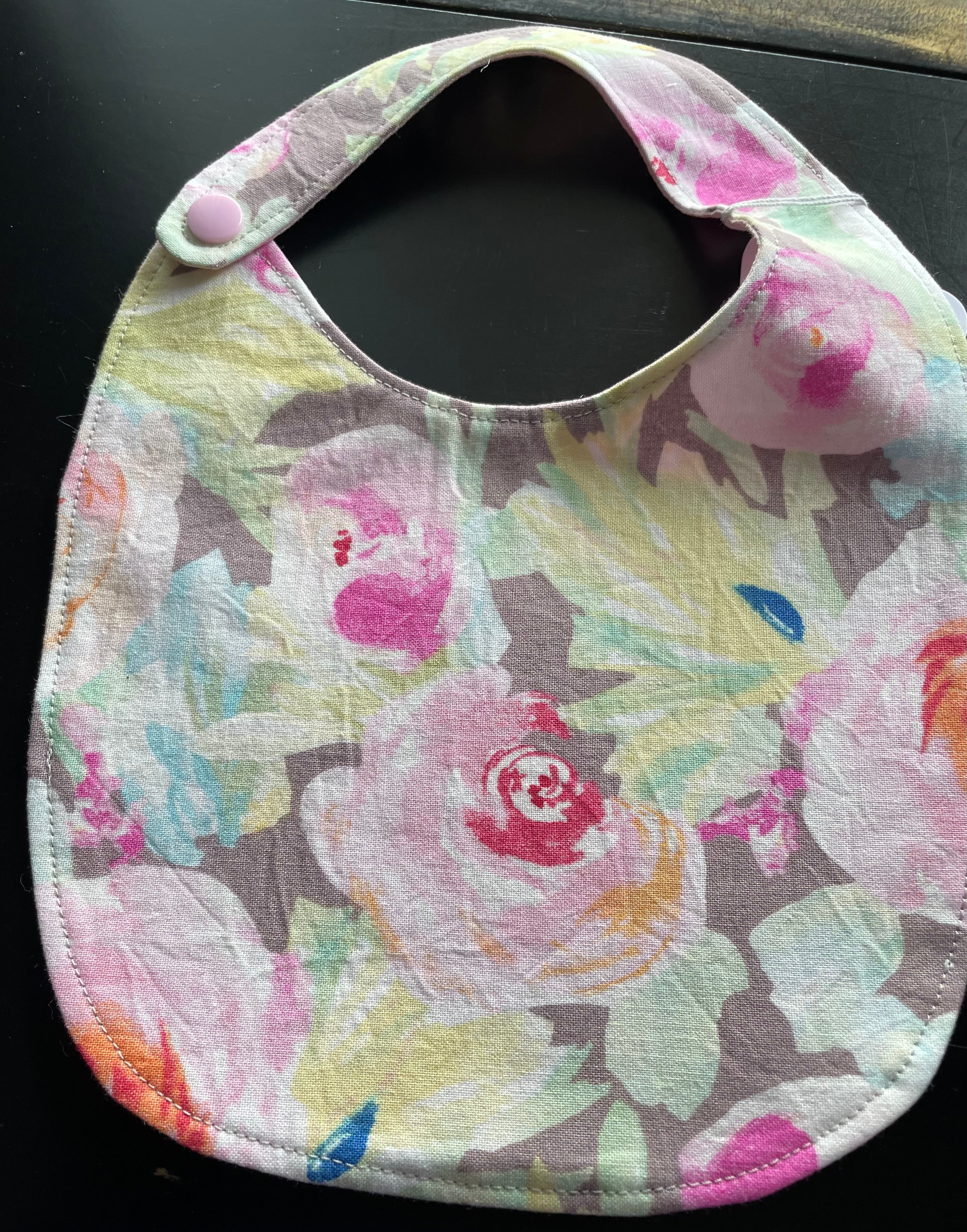 Accessories - Crown & Sparrow Pink Floral Bib