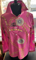 Tops - Vibrant Pink Blouse with Pattern