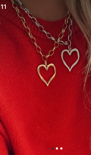Accessories- Silver Open Heart Necklace