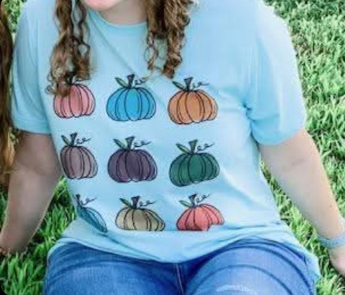 Tops- Colorful Pumpkin Tee