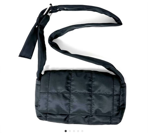 Accessories- Black Quilted Crossbody Bag