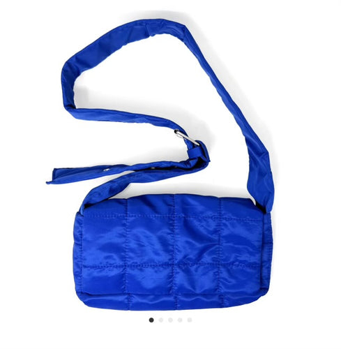 Accessories- Blue Quilted Crossbody Bag