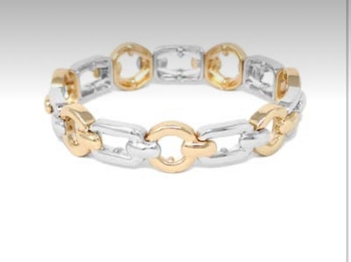 Accessories- Gold & Silver Open Metal Link Chain Bracelet