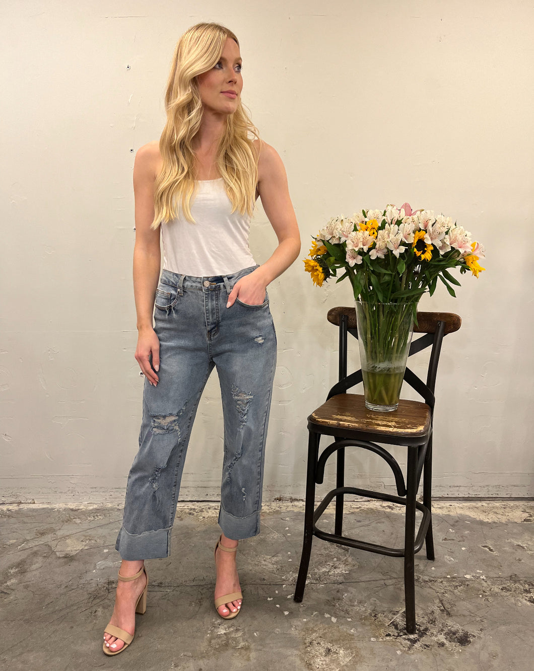 Bottoms- Capri Jeans w/ Cuffed Hem