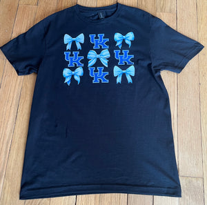 Tops - UK Black Tee With Blue Bows