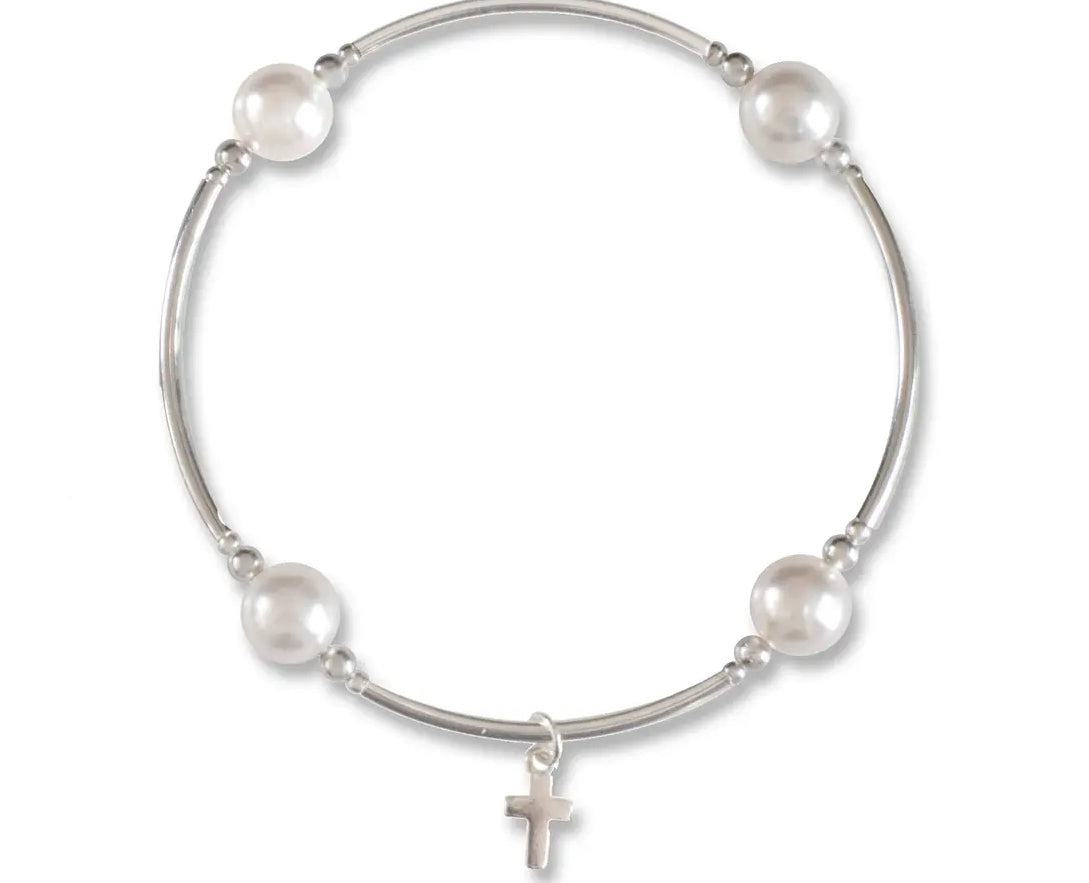 Accessories - Sterling Silver 8mm Pearl Beads Blessing Bracelet