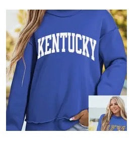 Tops - Kentucky Reversible Mock Neck Sweatshirt with Animal Print